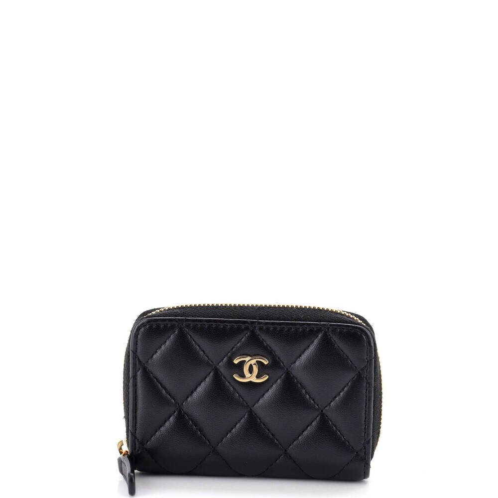 Chanel Small CC Zip Coin Purse Quilted Lambskin